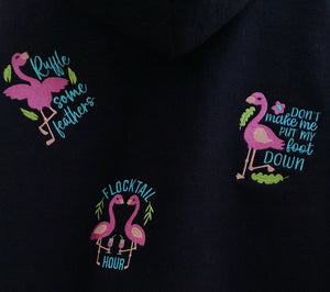 Flamingo Lover Hoodie, Flamingo Theme Hooded Sweatshirt