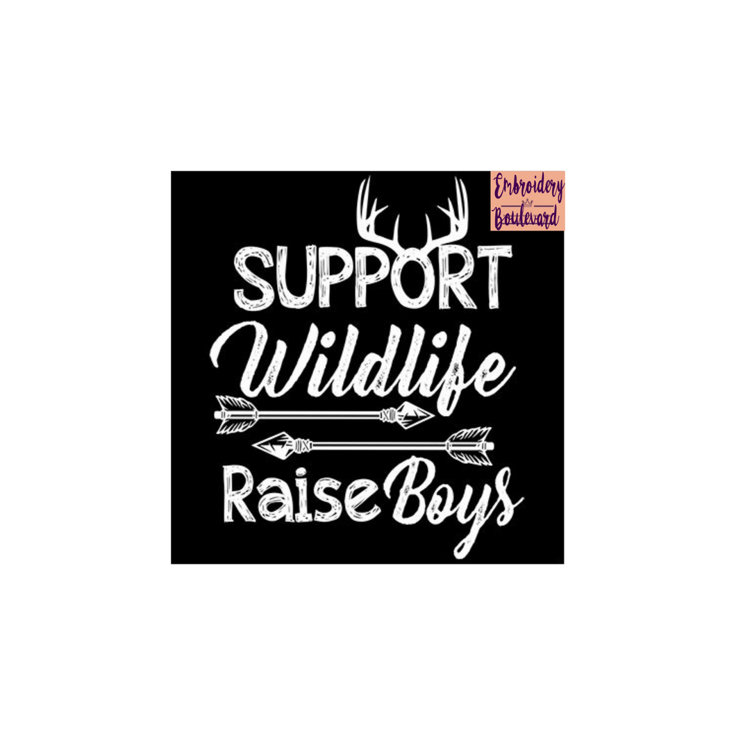 Funny Support Wildlife Raise Boys Graphic T-shirts