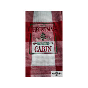 Embroidered Northwoods Cabin Theme Kitchen Towel or Set (Personalized upon request) - Personalization Plaza