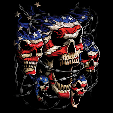 Patriotic Skull T-Shirt - Personalization Plaza