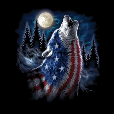 American Howling Wolf T-Shirt - Personalization Plaza