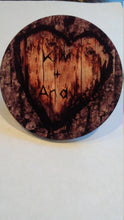 Load image into Gallery viewer, Personalized Tree Bark Mug or Coaster, Personalized Heart Mug, Northwoods Mug Coaster, Custom Mug, Hunter&#39;s Gift - Personalization Plaza