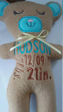 Load image into Gallery viewer, Welcome New Baby Personalized Teddy Bear, Baby Birth Custom Teddy Bear, Birth Announcement Bear, Personalized Teddy Bear, Embroidered Teddy - Personalization Plaza