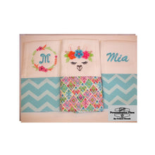 Load image into Gallery viewer, Machine Embroidered Llama Theme Burp Cloth Set or Single, Monogrammed Burp Cloth, Name Burp Cloth, Quality Embroidered Baby Burp Cloth Set - Personalization Plaza