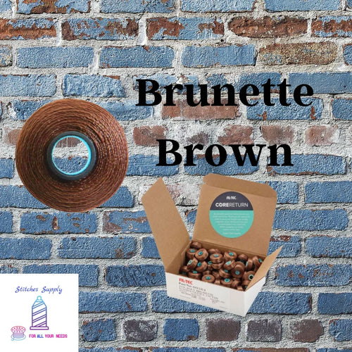 Brown Colored Machine Embroidery Brunette Brown/Medium Brown Fil-Tec Magnetic Bobbins Made in USA, Style L fit Brother & Baby Lock Machines