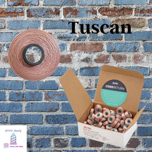 Tuscan Colored Machine Embroidery Bobbins, Tuscan Fil-Tec Magnetic Bobbins Made in USA, Style L: fits Brother & Baby Lock Machines